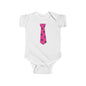 Pink Polka Dot Tie Baby Bodysuit, Cute Infant Outfit, Newborn Gift