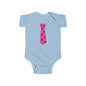 Pink Polka Dot Tie Baby Bodysuit, Cute Infant Outfit, Newborn Gift