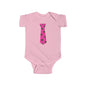 Pink Polka Dot Tie Baby Bodysuit, Cute Infant Outfit, Newborn Gift