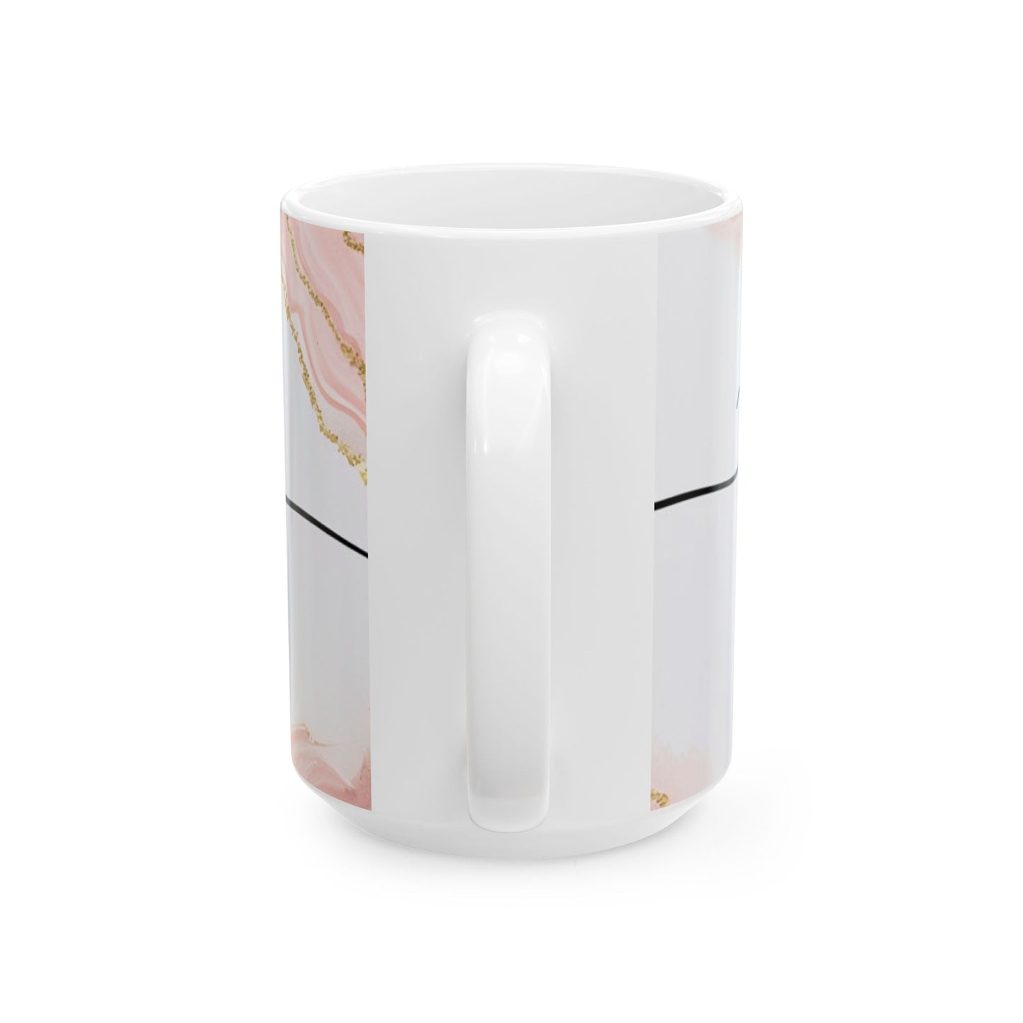 Thank You Ceramic Mug — Elegant Script & Pink Marble Accent (11oz, 15oz)