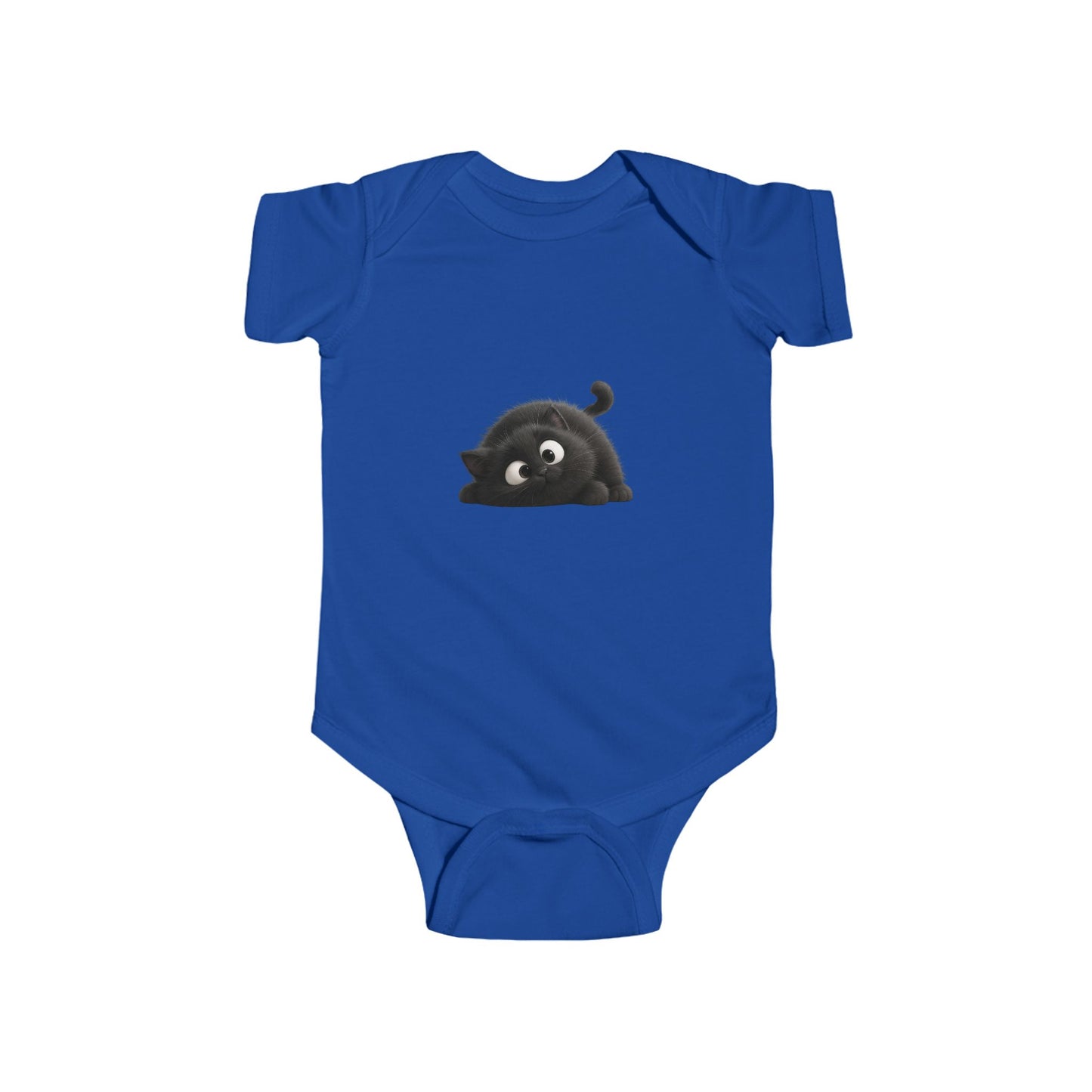Cute Black Kitten Infant Bodysuit — Playful Baby Onesie