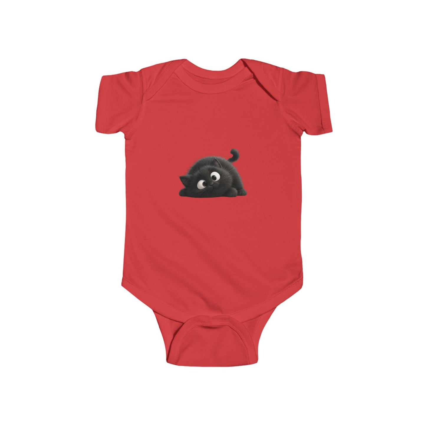 Cute Black Kitten Infant Bodysuit — Playful Baby Onesie