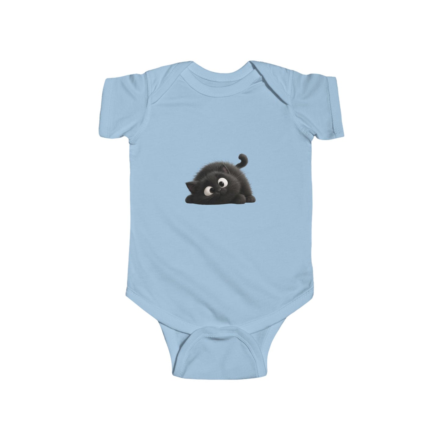 Cute Black Kitten Infant Bodysuit — Playful Baby Onesie