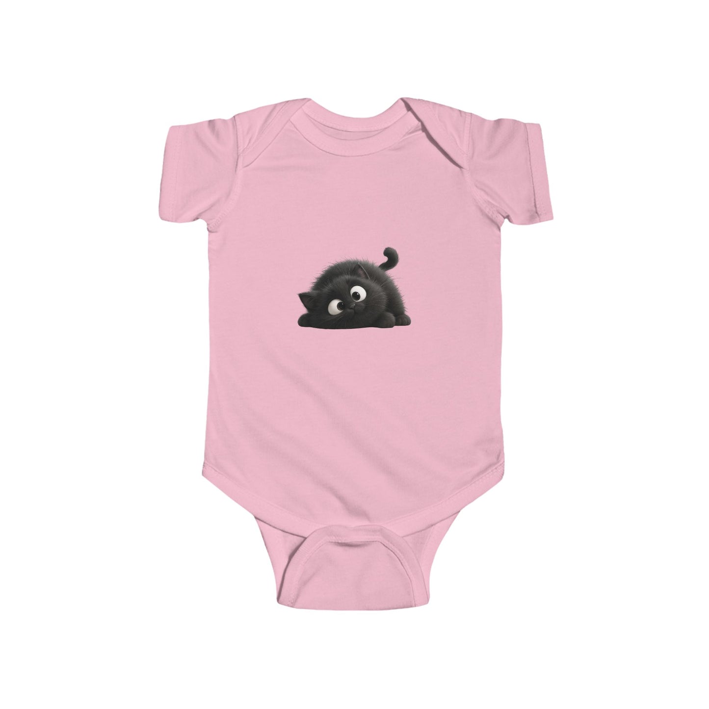Cute Black Kitten Infant Bodysuit — Playful Baby Onesie