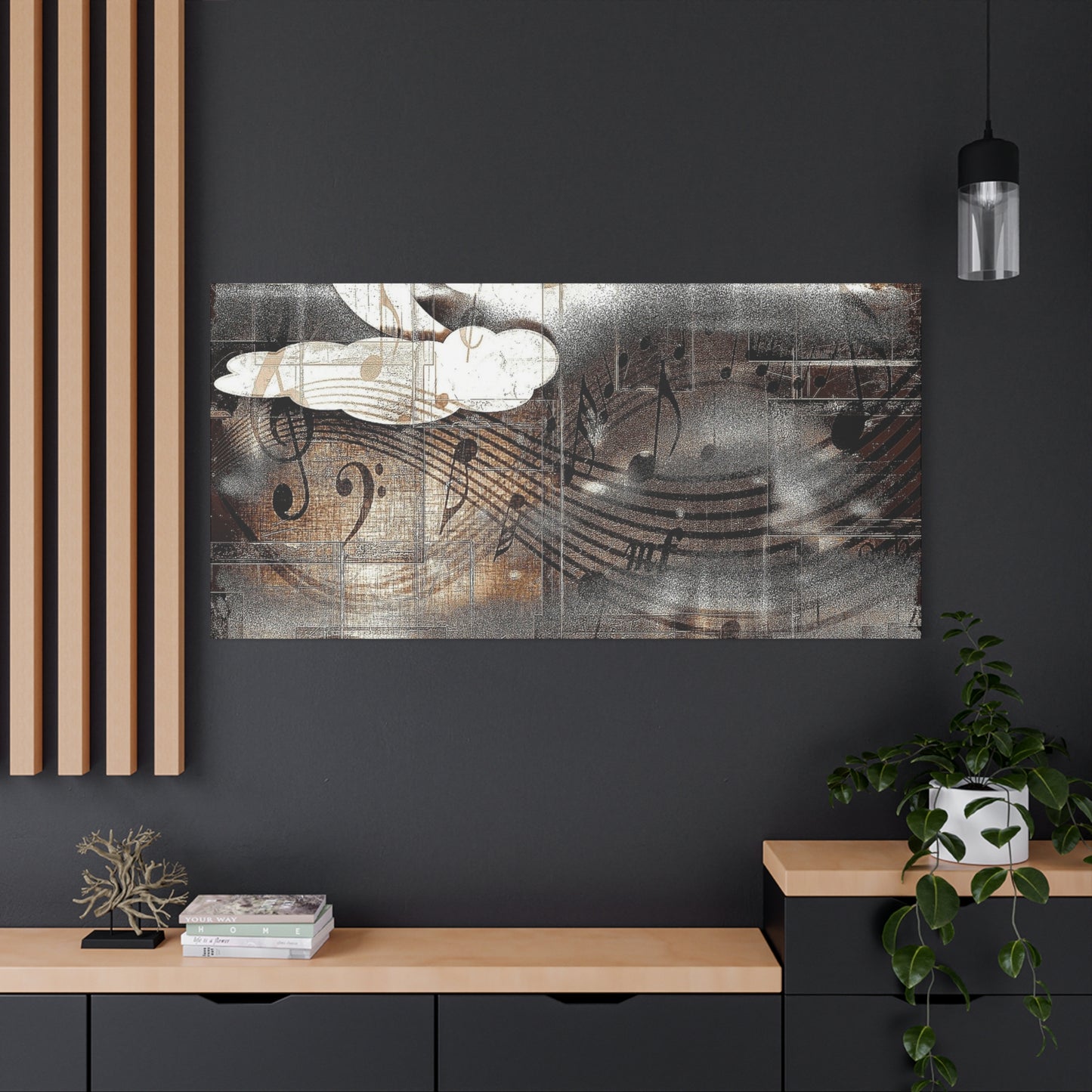 Abstract Musical Notes Matte Stretched Canvas Art (1.25")