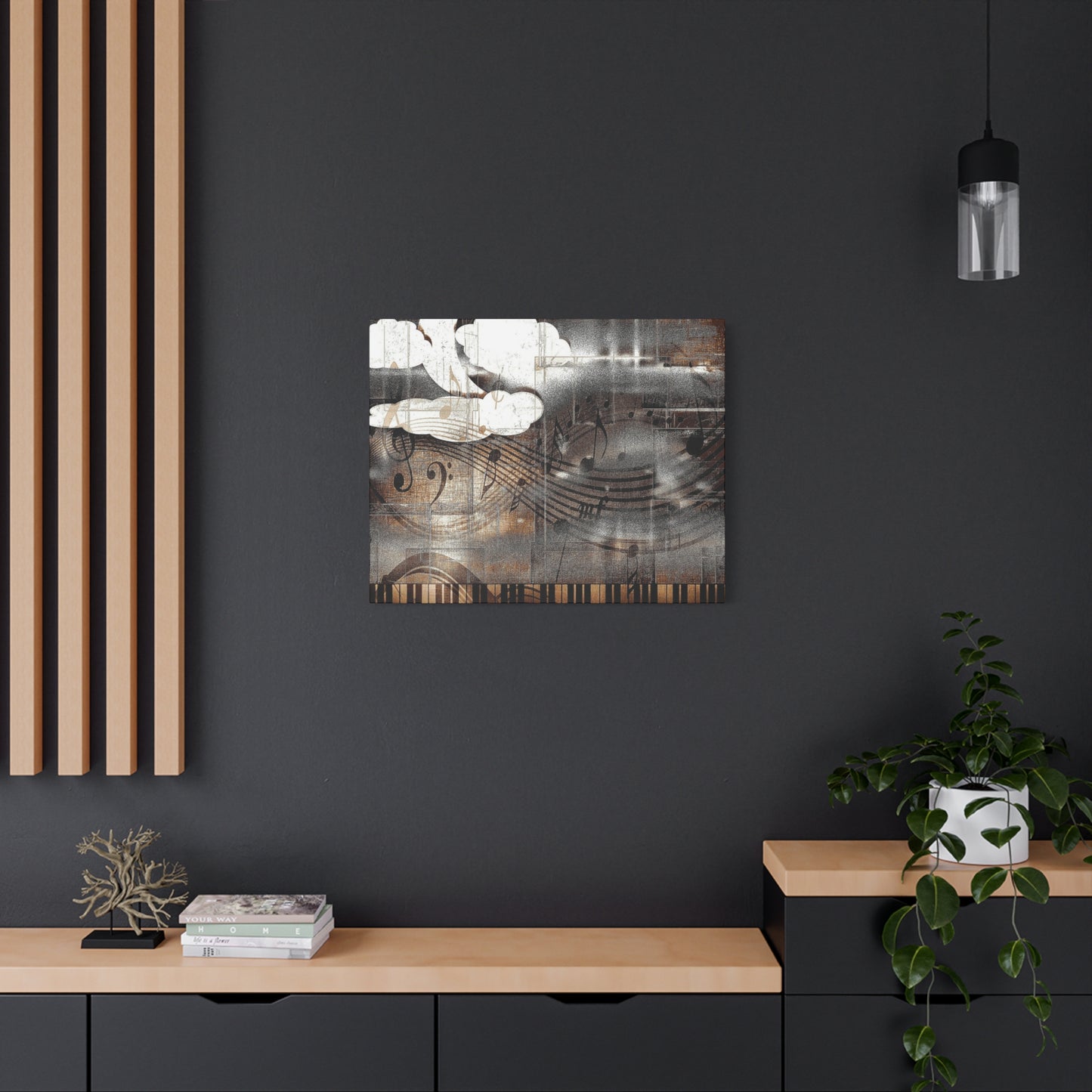 Abstract Musical Notes Matte Stretched Canvas Art (1.25")