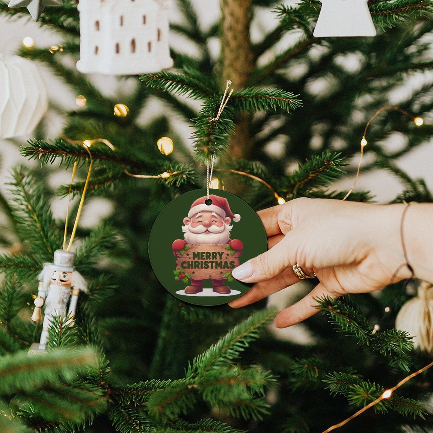 Round Ceramic Christmas Decorations (Matte Surface)