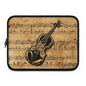 Vintage Music Laptop Sleeve with Violin Design, Music Lover Gift, Geeky Accessory, Musician Laptop Case, Unique Tech Sleeve