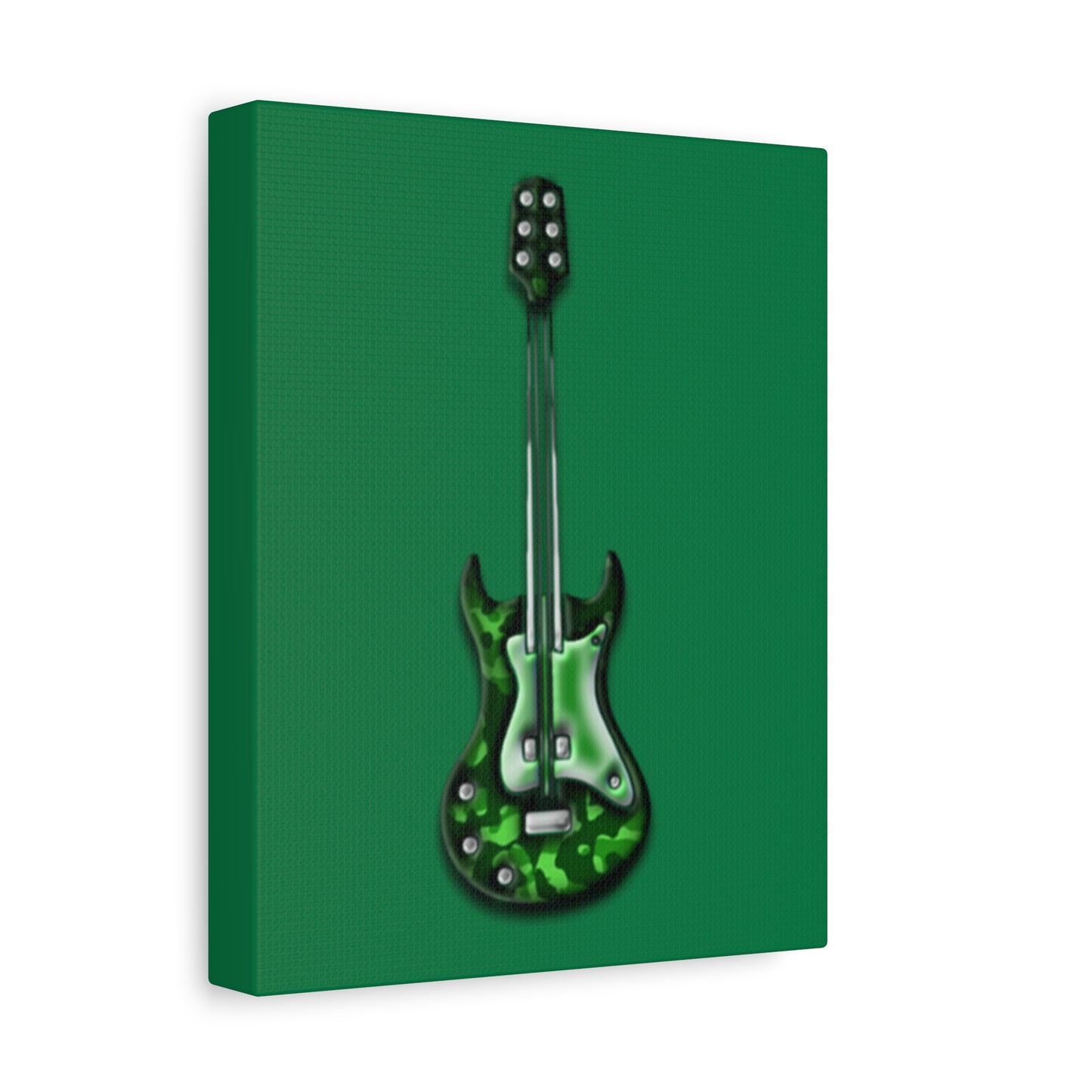 Green Electric Guitar Canvas Art, Music Wall Decor, Rock n Roll Gift, Guitar Lover's Art, Stretched Green Canvas, Home Theater Decor