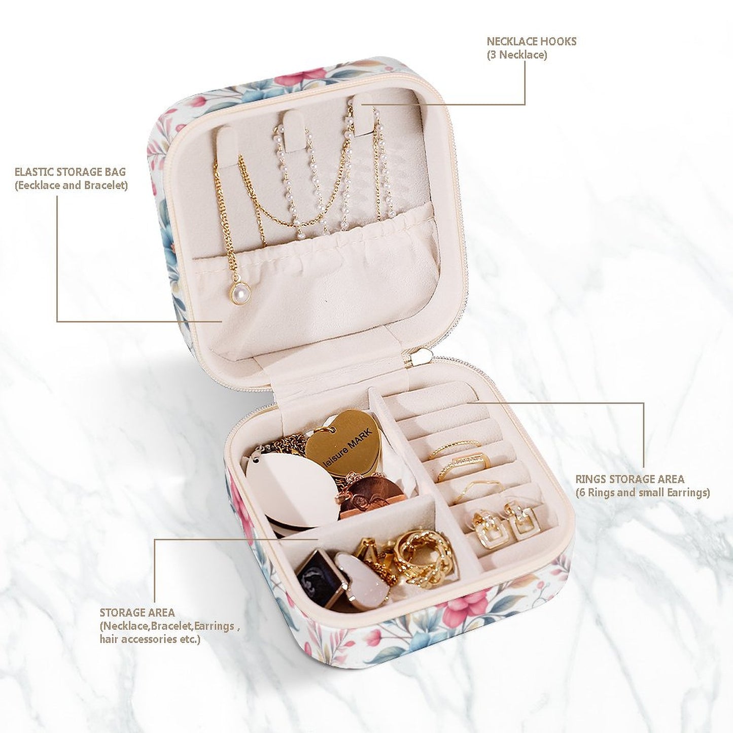 Box Organizer for Jewelry Floral