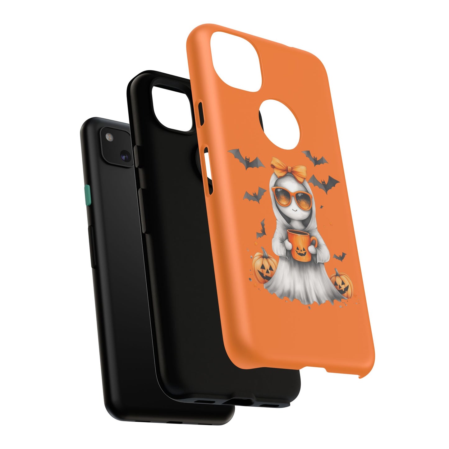Halloween Ghost Phone Case, Cute Cat Ghost Case, Autumn Phone Cover, Spooky Season Gift, Trick or Treat Case