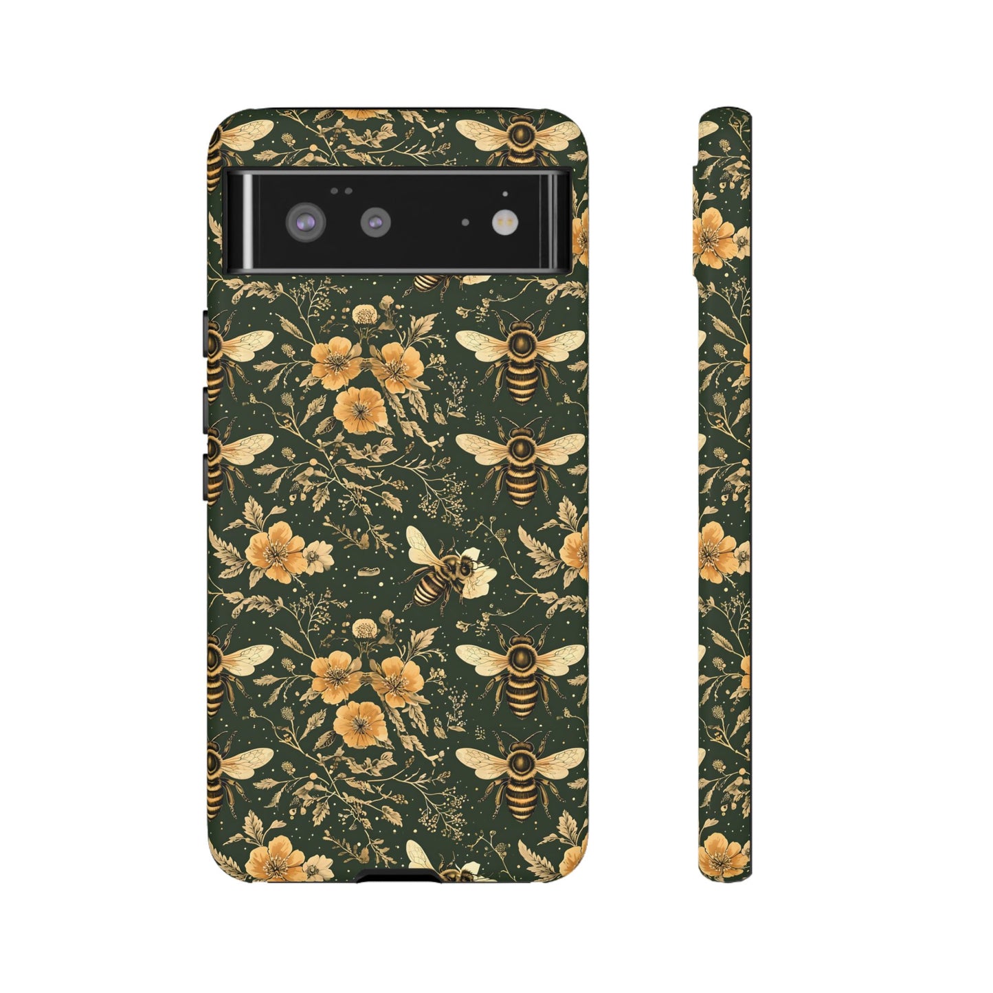 Nature-Inspired Phone Case, Tough Cases for Nature Lovers, Floral Bee Design, Eco-Friendly Gift, Summer Vibes, Trendy Phone Accessory,