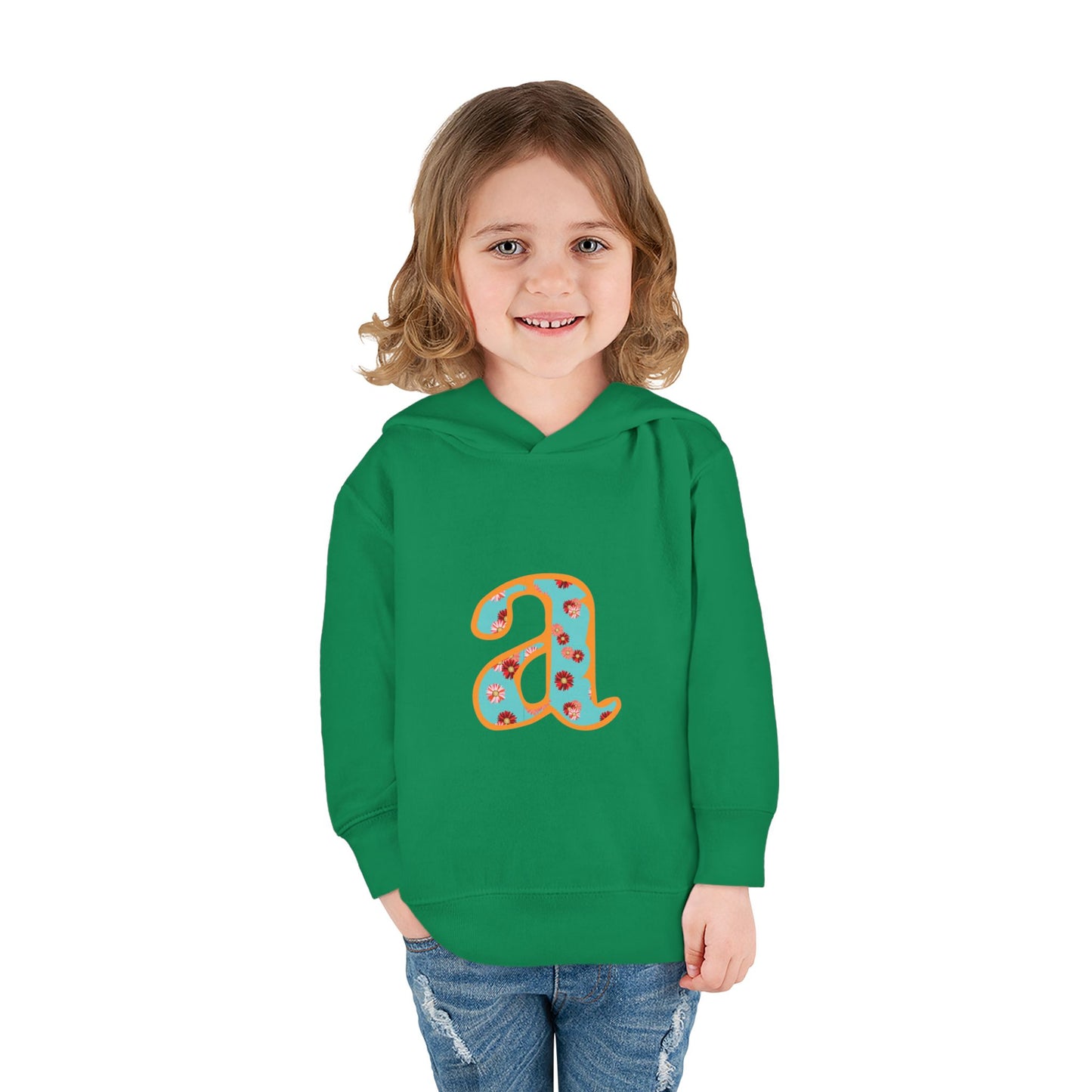 Personalized Toddler Fleece Hoodie, Cozy Kids Sweatshirt, Customizable Letter Hoodie, Fun Pullover for Toddlerwear, Perfect Gift for Kids