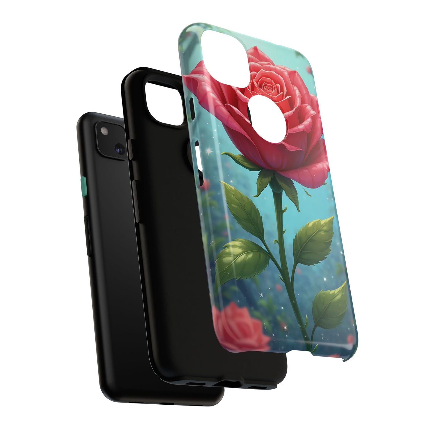 Floral Phone Case, Tough Cases with Elegant Rose Design, Stylish iPhone Cover, Rose Flower Gift for Nature Lovers, Unique Mobile Accessories