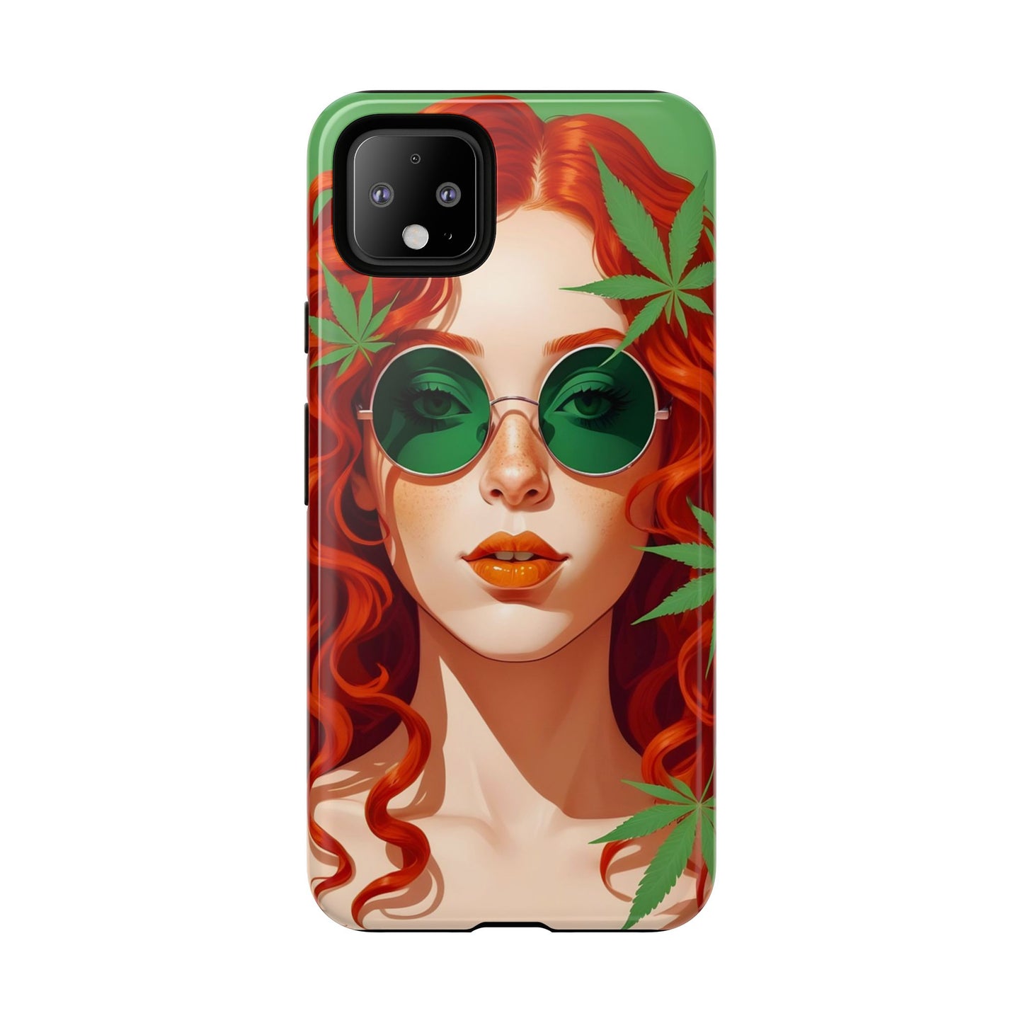 Vibrant Phone Case with Retro Greenery Design, Trendy Case for Casual Look, Gift for Her, Summer Vibes, Unique Phone Accessory