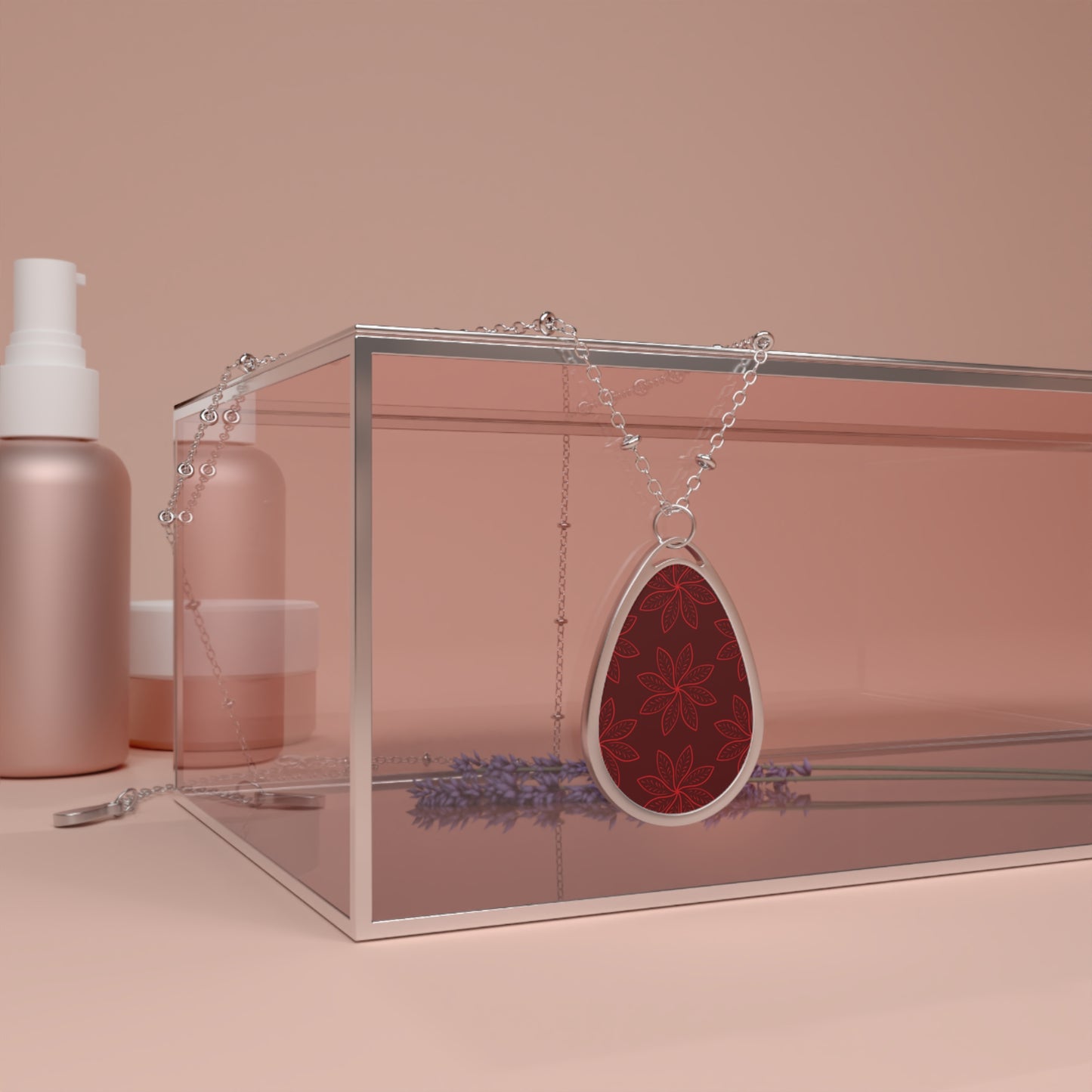 Oval Necklace - Red