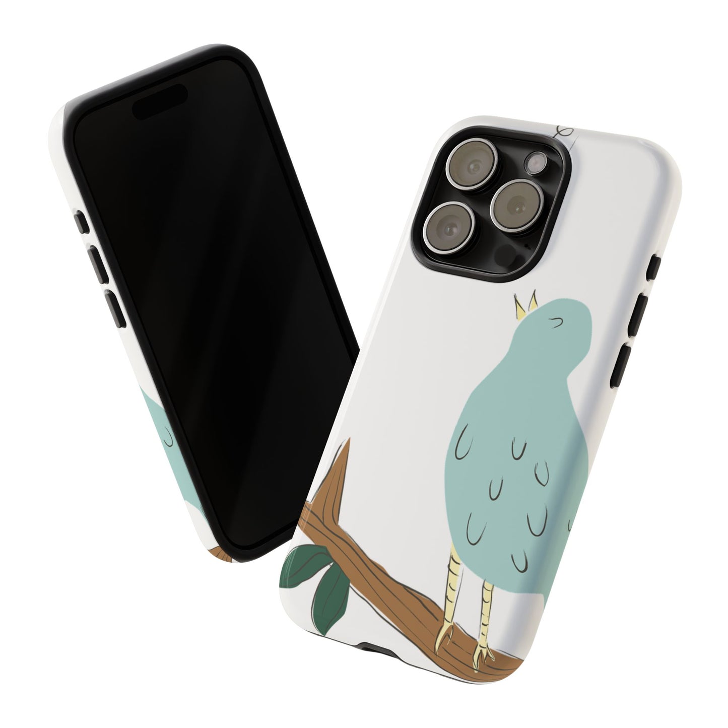 Birdsong Phone Case — Cute Blue Bird on Branch Protective Case