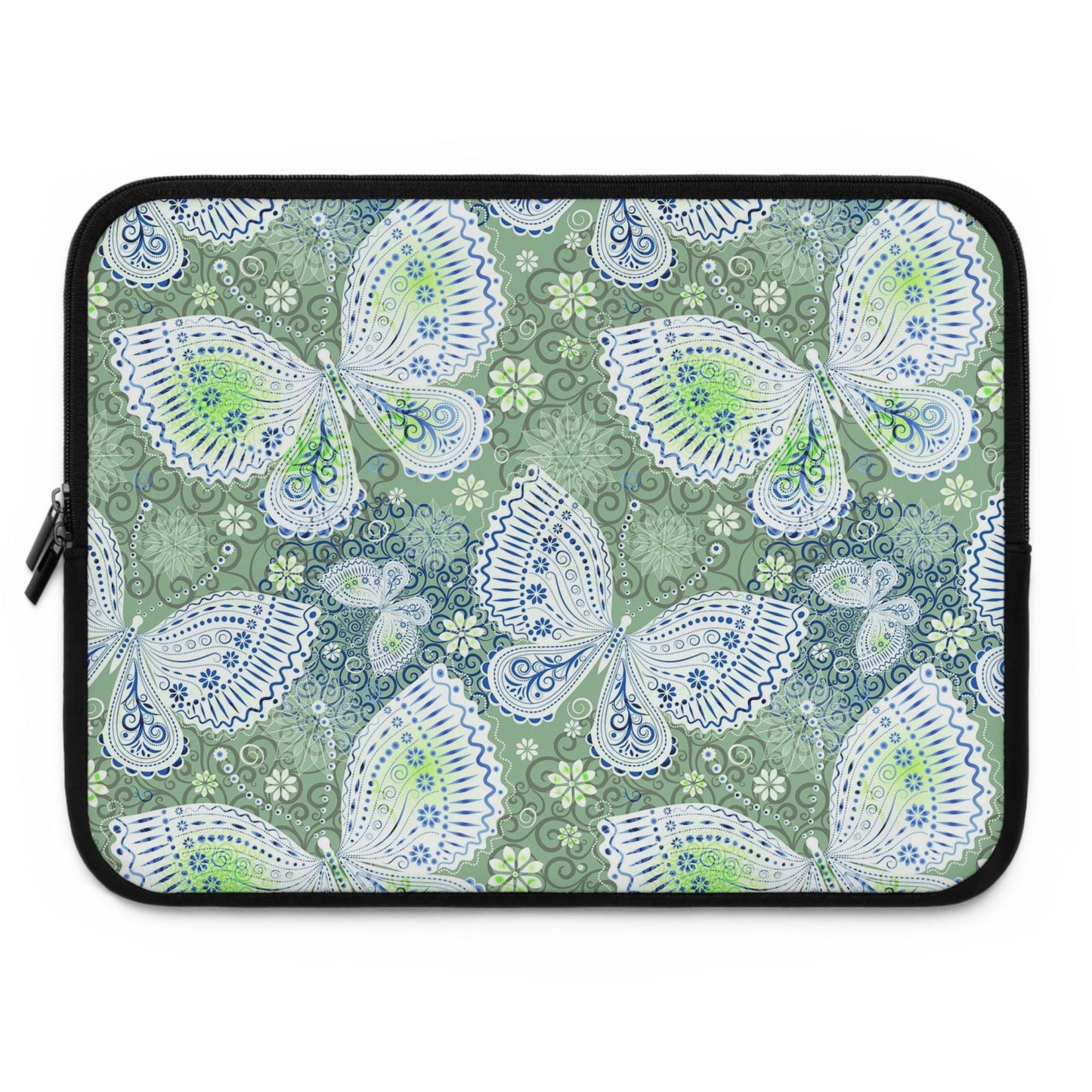 Butterfly Pattern Laptop Sleeve, Eco-Friendly Laptop Case, Computer Bag, Gift for Her, Personalized Tech Accessory