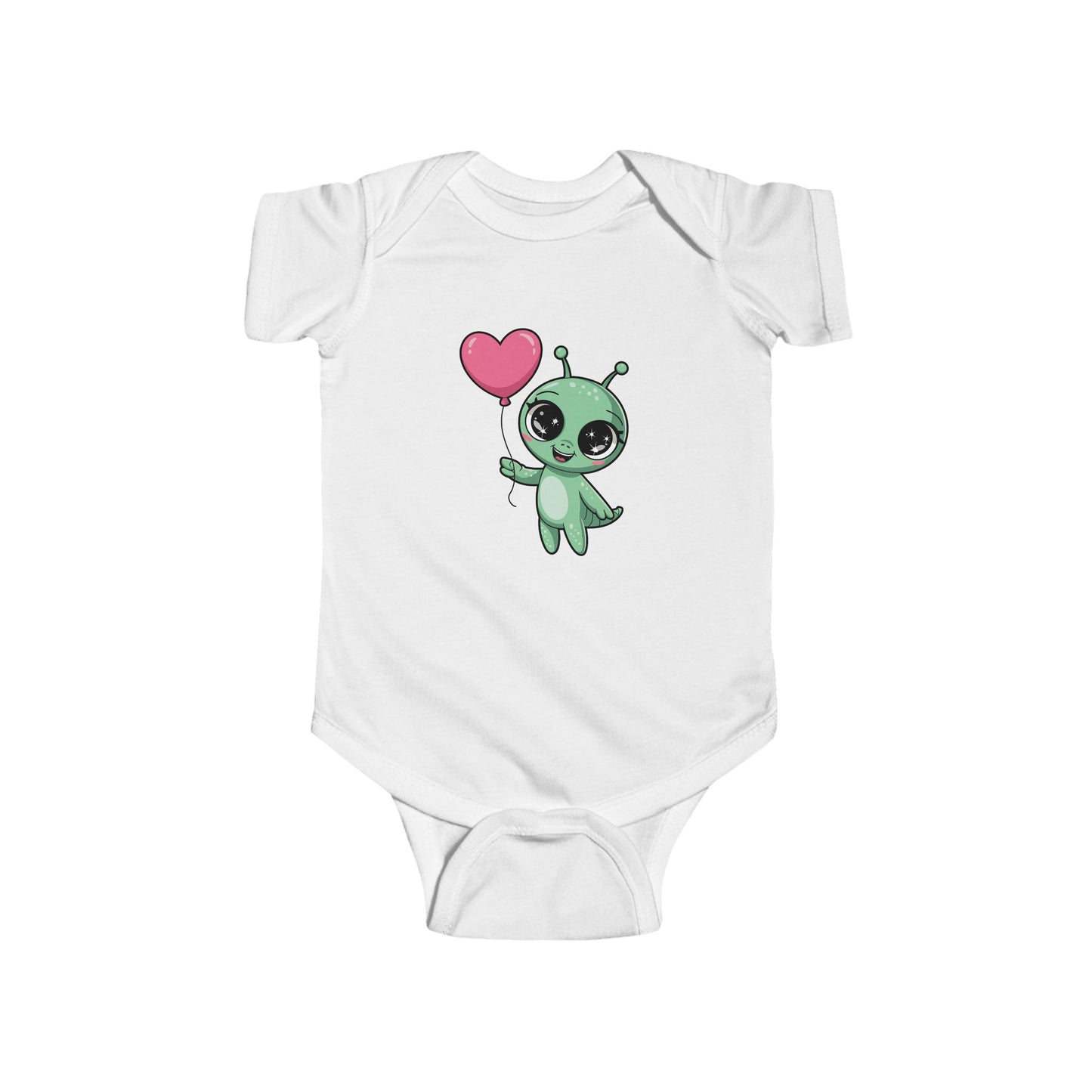 Cute Alien Baby Bodysuit with Heart, Infant One-Piece Costume, Unique Baby Shower Gift, Toddler Outfit, Fun Baby Clothes