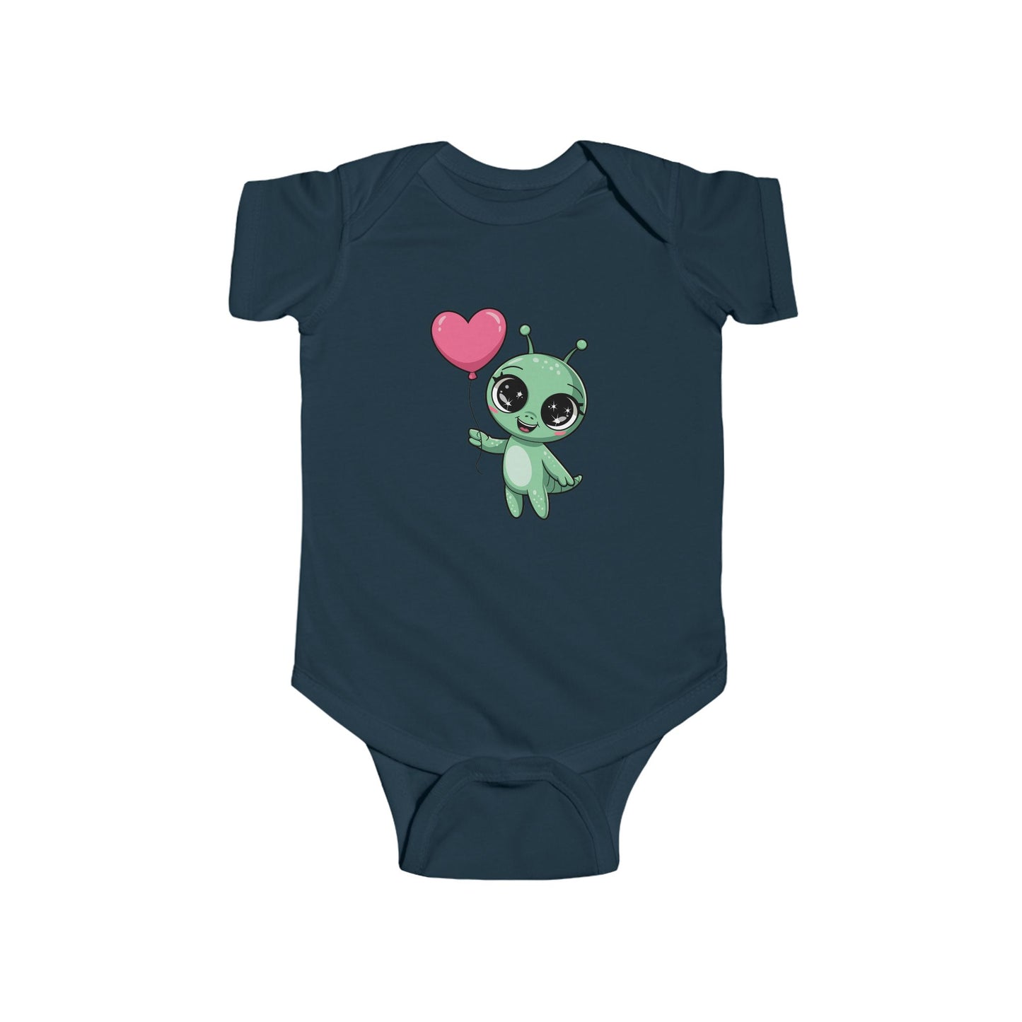Cute Alien Baby Bodysuit with Heart, Infant One-Piece Costume, Unique Baby Shower Gift, Toddler Outfit, Fun Baby Clothes