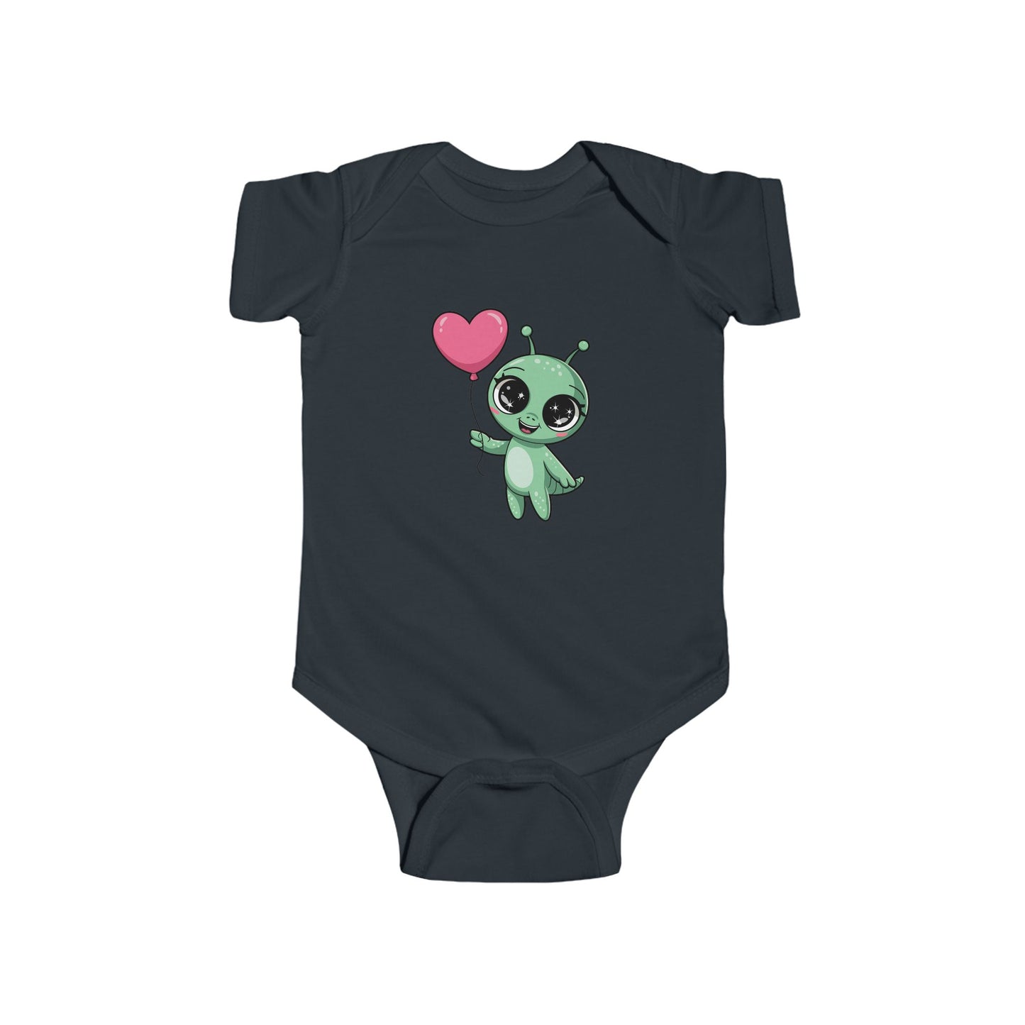 Cute Alien Baby Bodysuit with Heart, Infant One-Piece Costume, Unique Baby Shower Gift, Toddler Outfit, Fun Baby Clothes