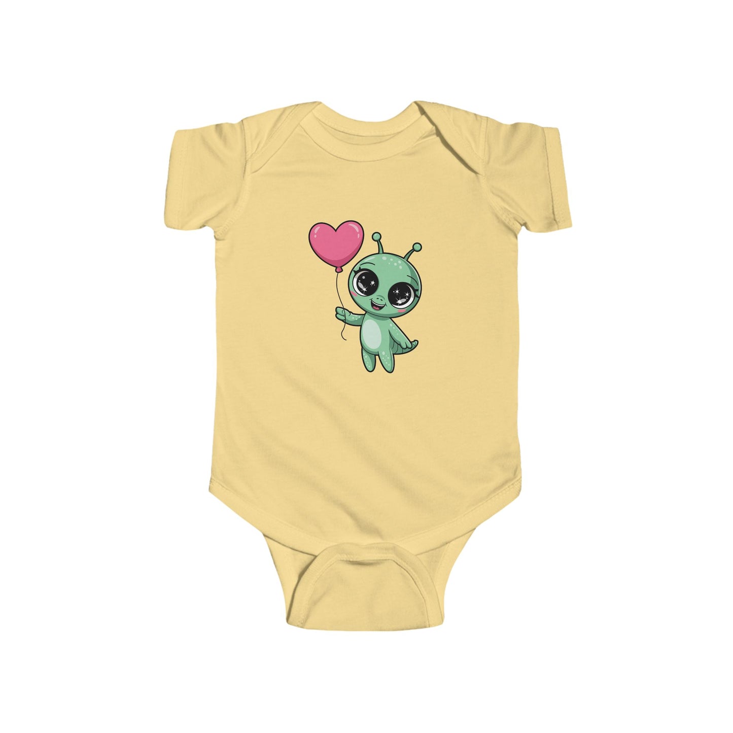 Cute Alien Baby Bodysuit with Heart, Infant One-Piece Costume, Unique Baby Shower Gift, Toddler Outfit, Fun Baby Clothes