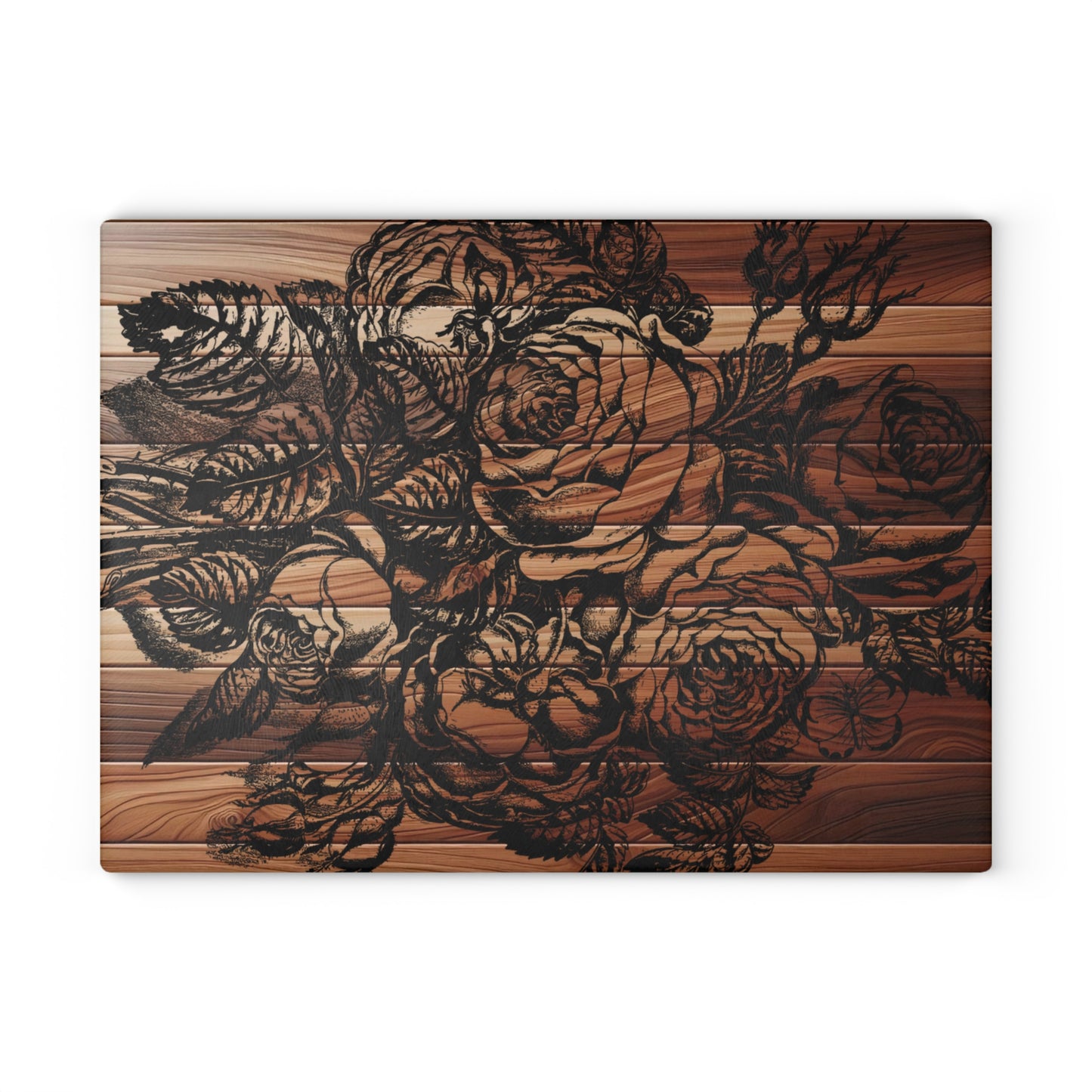 Elegant Floral Glass Cutting Board, Kitchen Decor, Wedding Gift, Home Cooking, Unique Kitchen Accessories