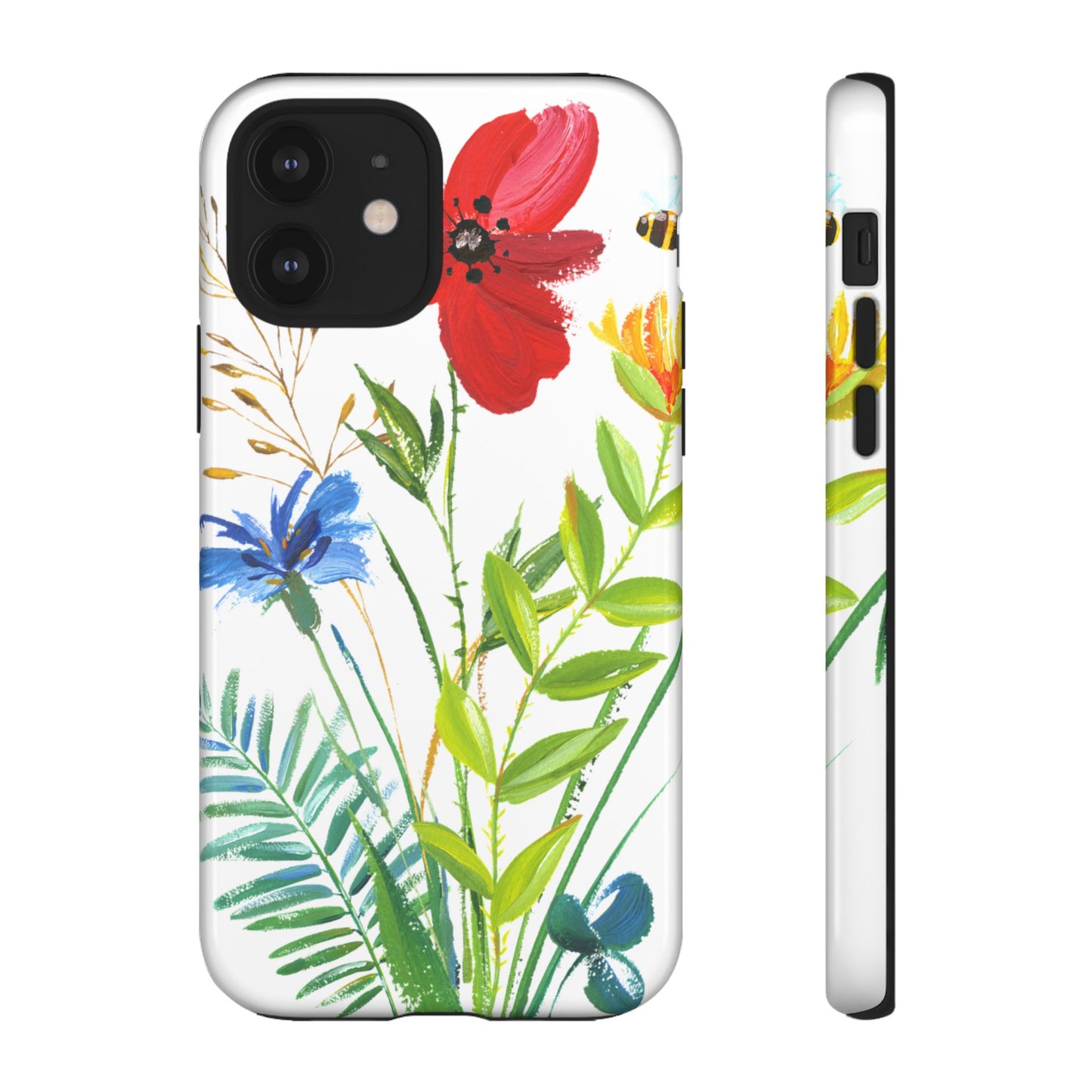Floral Watercolor Tough Phone Case — Wildflower Bouquet Protective Cover