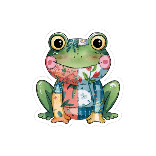 Colorful Frog Kiss-Cut Stickers | Cute Laptop Decor, Playful Art, Fun Gifts, Animal Lover Stickers, Cottagecore Aesthetic