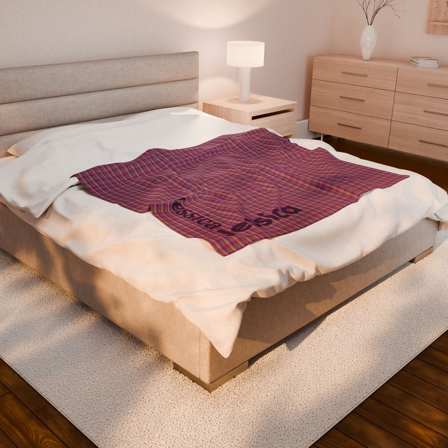 Personalized Velveteen Plush Blanket- Jessica - Cozy Throw for Home Decor, Gifts, Custom Name Blanket, Soft Blanket for All Occasions, Great [...]