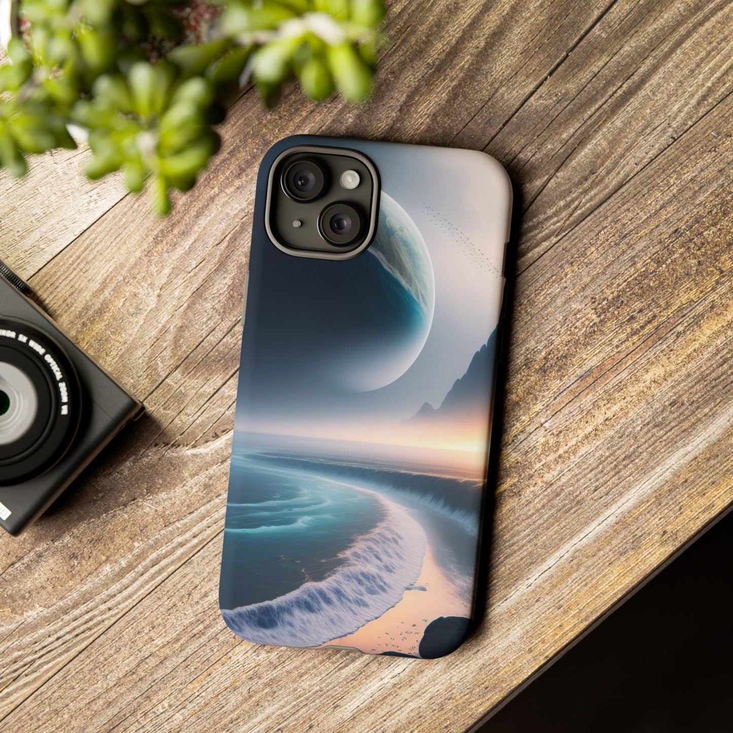 Galaxy Ocean Phone Case — Surreal Planet Beach Tough Case