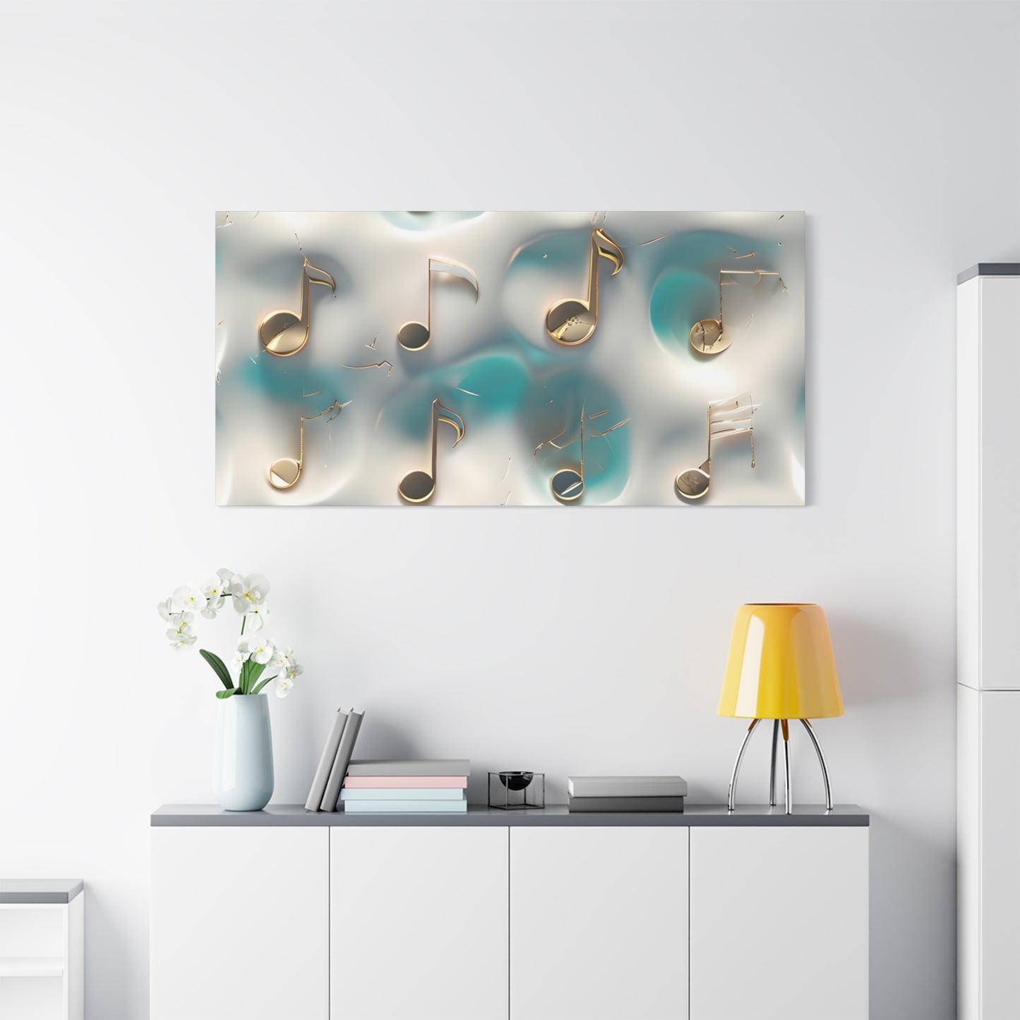 Musical Notes Wall Art Canvas, Elegant Home Decor, Perfect for Musicians, Music Lovers, Gifts for Music Teachers, Unique Art Piece