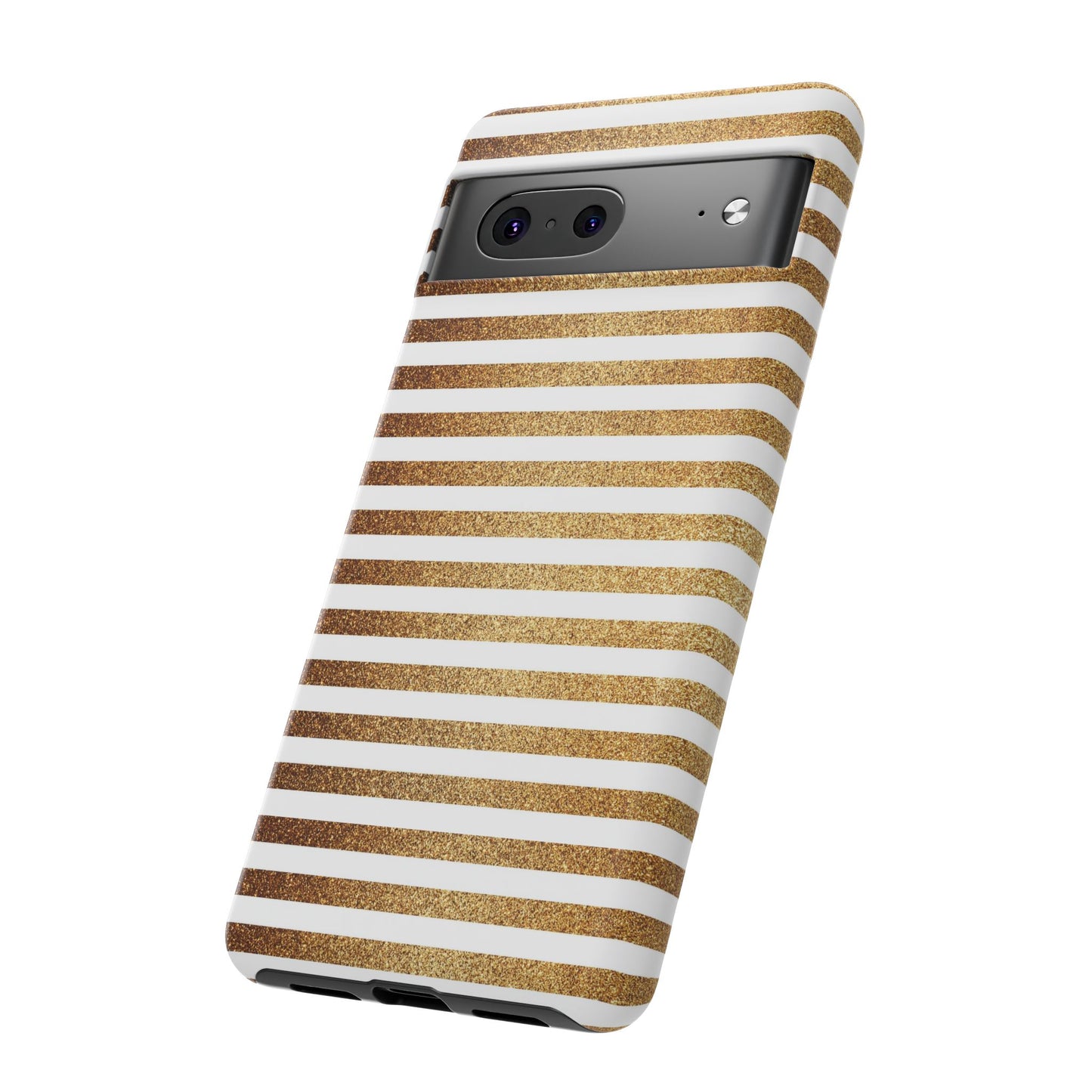 Glamorous Gold Striped Phone Case | Tough Cases, Stylish Phone Cover, Chic Accessories, Gift for Her, Fashionable Tech