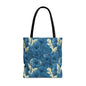 Floral Blue Peony Tote