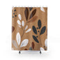 Botanical Brown Leaf Shower Curtain — Neutral Autumn Floral Bath Decor