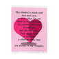 Memorial Heart Velveteen Plush Blanket — "This blanket is made with love and care" Comfort Throw