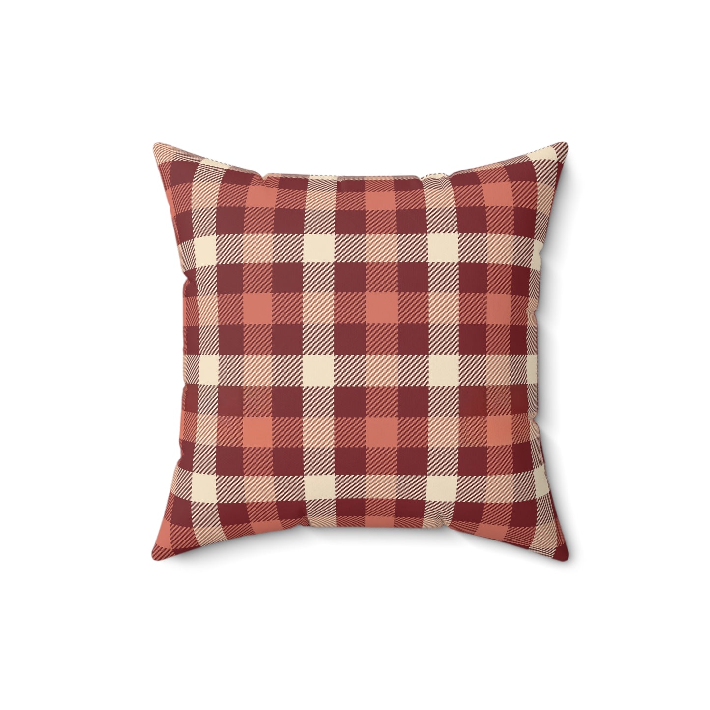 Cozy Plaid Square Pillow, Farmhouse Decor, Rustic Cushion, Autumn Throw Pillow, Gift for Home, Couch Pillow, Living Room Accent