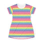 Rainbow Polka Dot T-Shirt Dress, Casual Summer Dress, Colorful Dress for Festivals, Gift for Her, Cute Everyday Wear