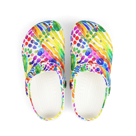 Colorful Kid's EVA Foam Clogs, Fun Summer Shoes, Playful Footwear, Outdoor Clogs, Toddler Garden Shoes, Vibrant Slip-Ons