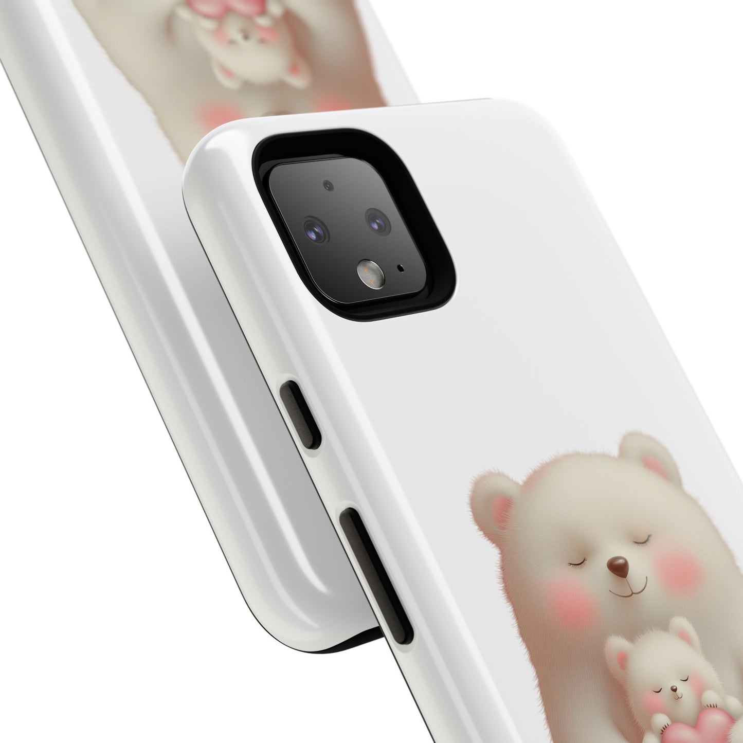Cute Bear Phone Case, Tough Cases, Animal Lover Gift, Kids Accessories, Mother’s Day, Heartwarming Design
