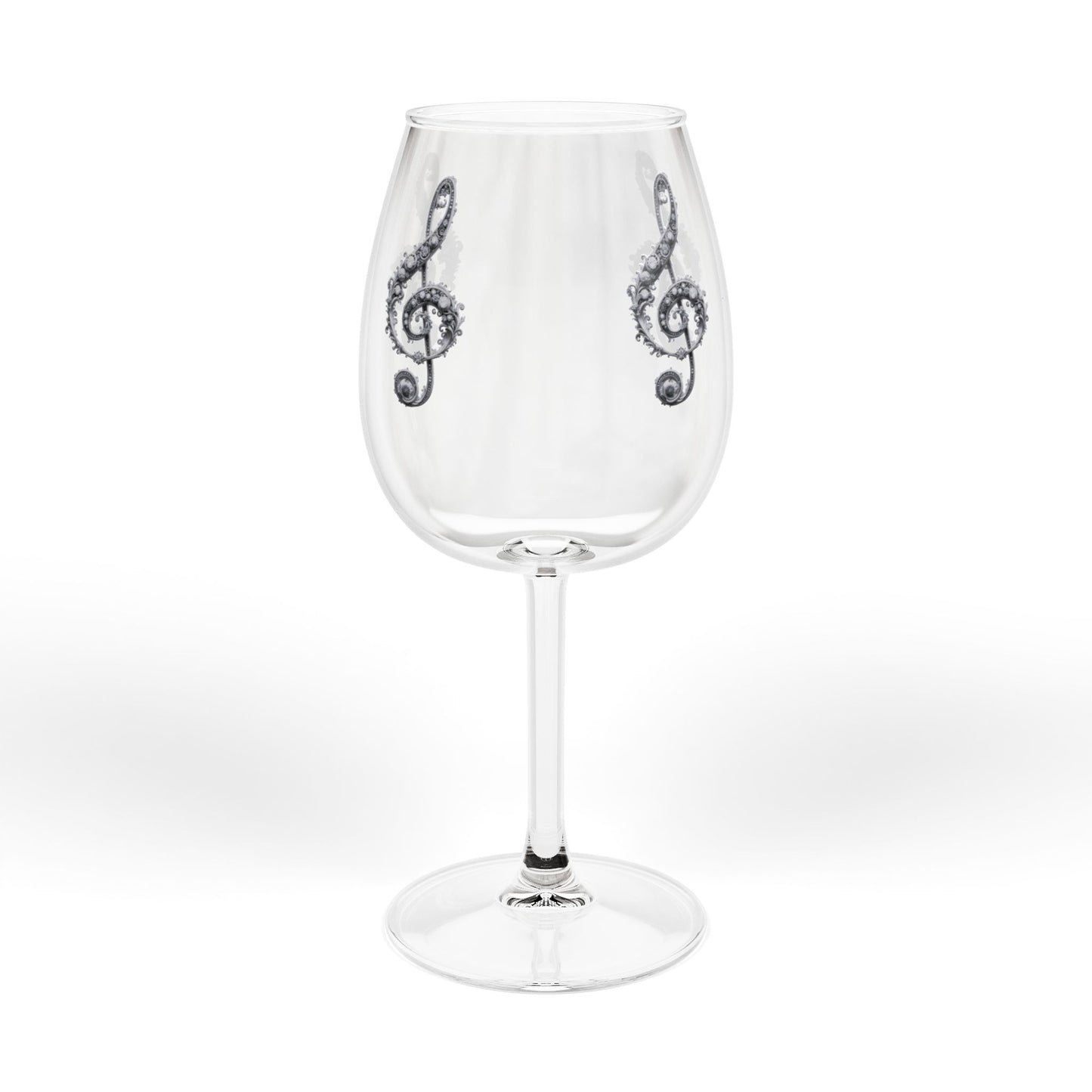 Musical Treble Clef 12oz Wine Glass — Musician Gift & Concert Party Glass