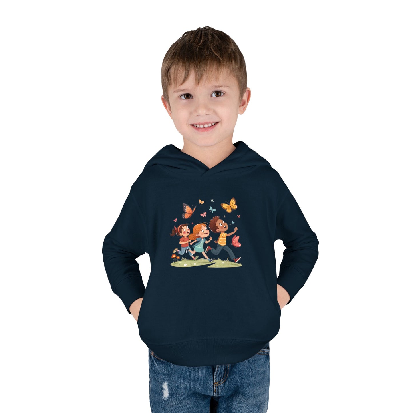 Butterfly Adventure Toddler Pullover Hoodie | Cute Kids Apparel, Fleece Hoodie, Toddler Gift, Outdoor Playwear, Spring Fashion