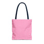Cute Pink Gingham Tote Bag - Reusable Shopping Bag, Beach Tote