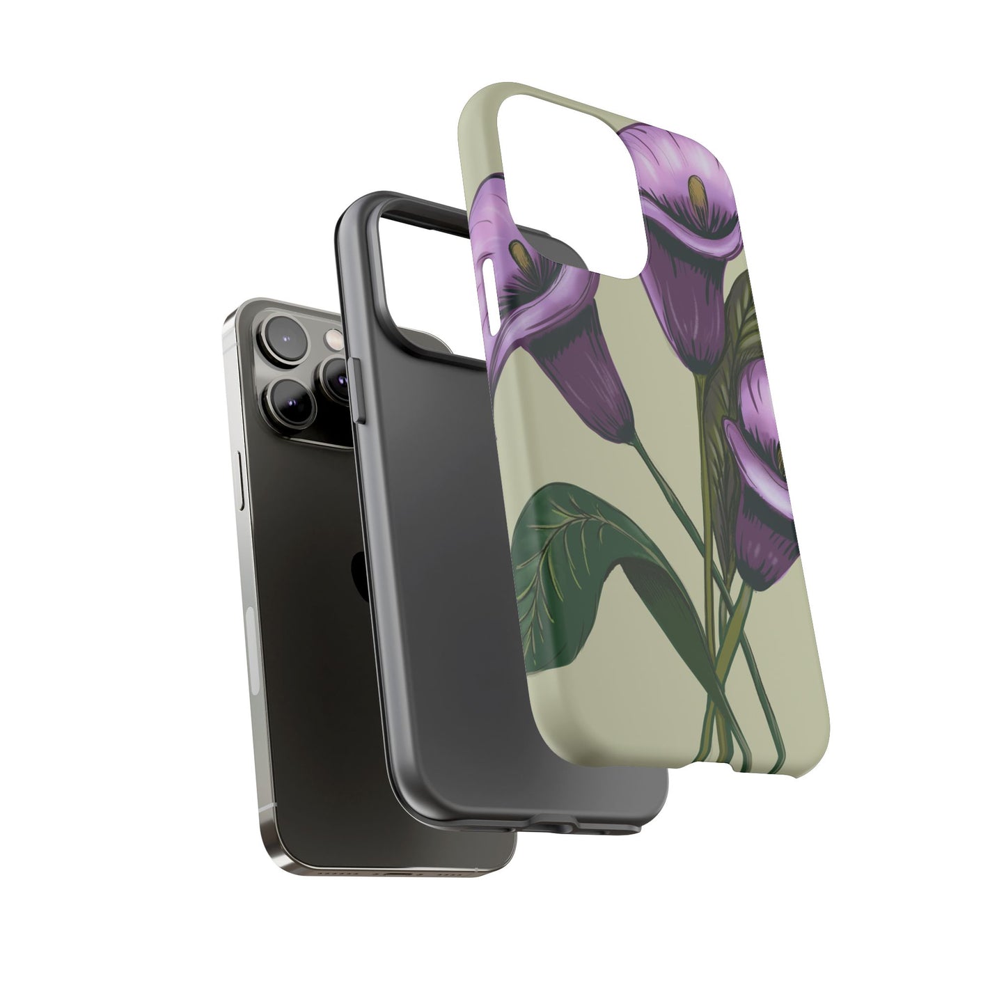 Floral Phone Case - Tough Cases, Purple Flower Design, Cell Phone Accessories, Gift for Her, Nature Lover Essentials