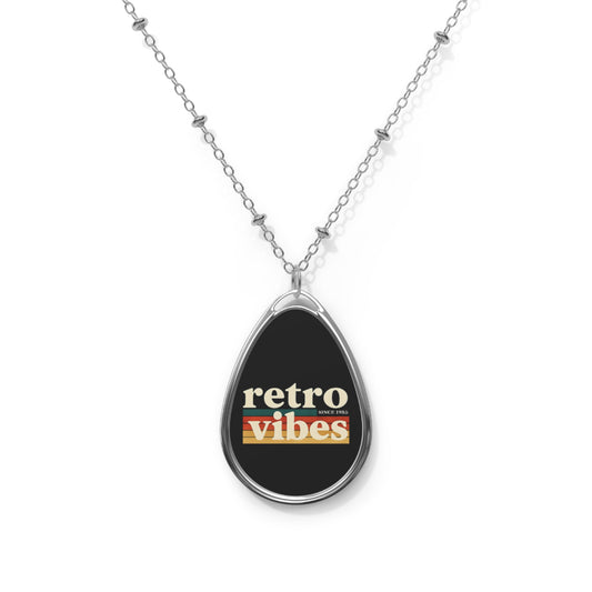 Retro Vibes Oval Necklace, Boho Jewelry, Statement Piece, Gift for Her, Trendy Accessory, Festival or Casual Wear