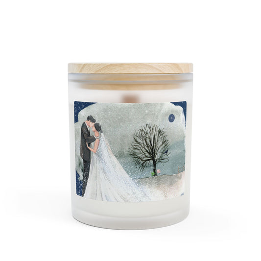 Winter Romance Candle, Cozy Wedding Gift, Frosted Glass Candle, Home Decor, Wedding Candle, Aromatherapy Candle