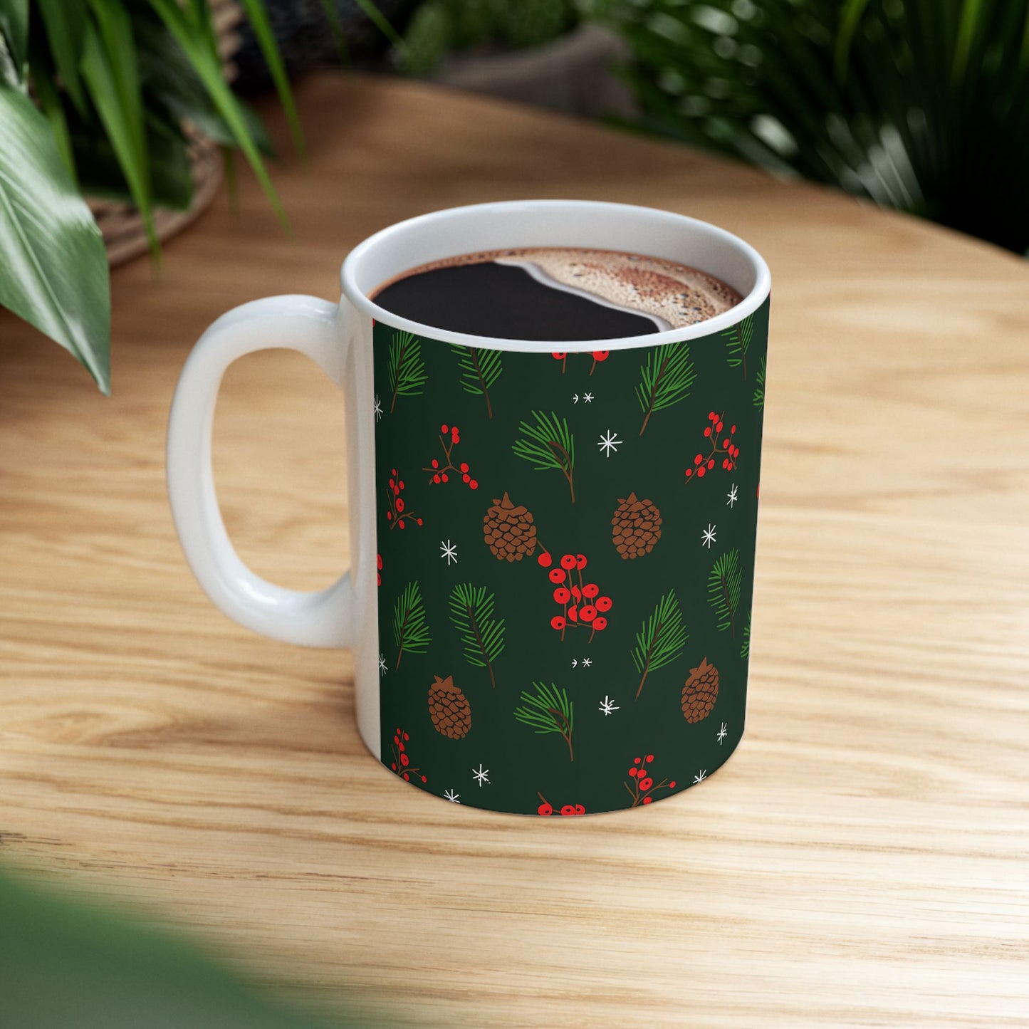 Festive Holiday Ceramic Mug, Christmas Coffee Cup, Winter Decor, Cozy Drinkware, Seasonal Gift, Holiday Celebration