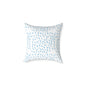 Blue Raindrop Pattern Square Pillow — Minimal Coastal Decorative Throw Pillow