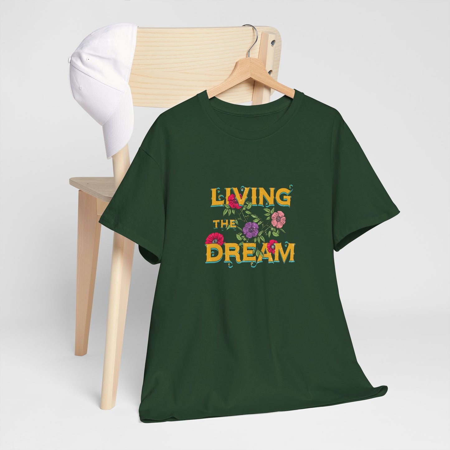 Living the Dream Floral Tee, Unisex Cotton T-Shirt, Inspirational Gift, Casual Everyday Wear, Flower Graphic Shirt, Summer Wardrobe [...]