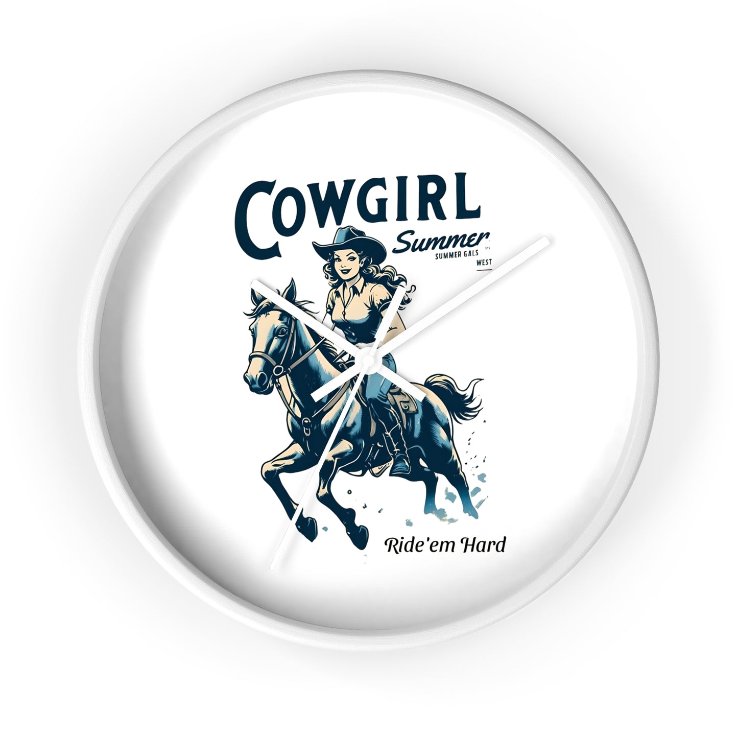 Cowgirl Summer Wall Clock Western Decor, Rustic Home, Rodeo Theme